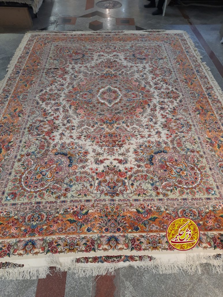 فروش فرش جفت دوازده متری خطیبی حاشیه طلایی